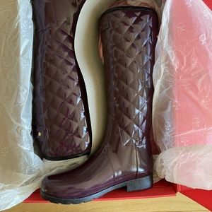 Hunter rain boots in purple